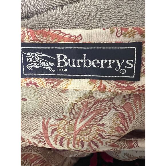 Vintage Burberrys Women's Paisley Brown Sheer 14 Button Down Shirt Corpcore boho - Picture 3 of 8